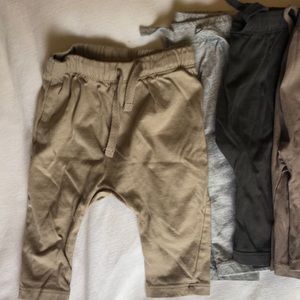 Baby Boy neutral 4-6month cotton pants 4 pairs